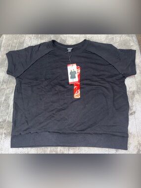 Buffalo David Bitton Black Short Sleeve Soft Terry Top